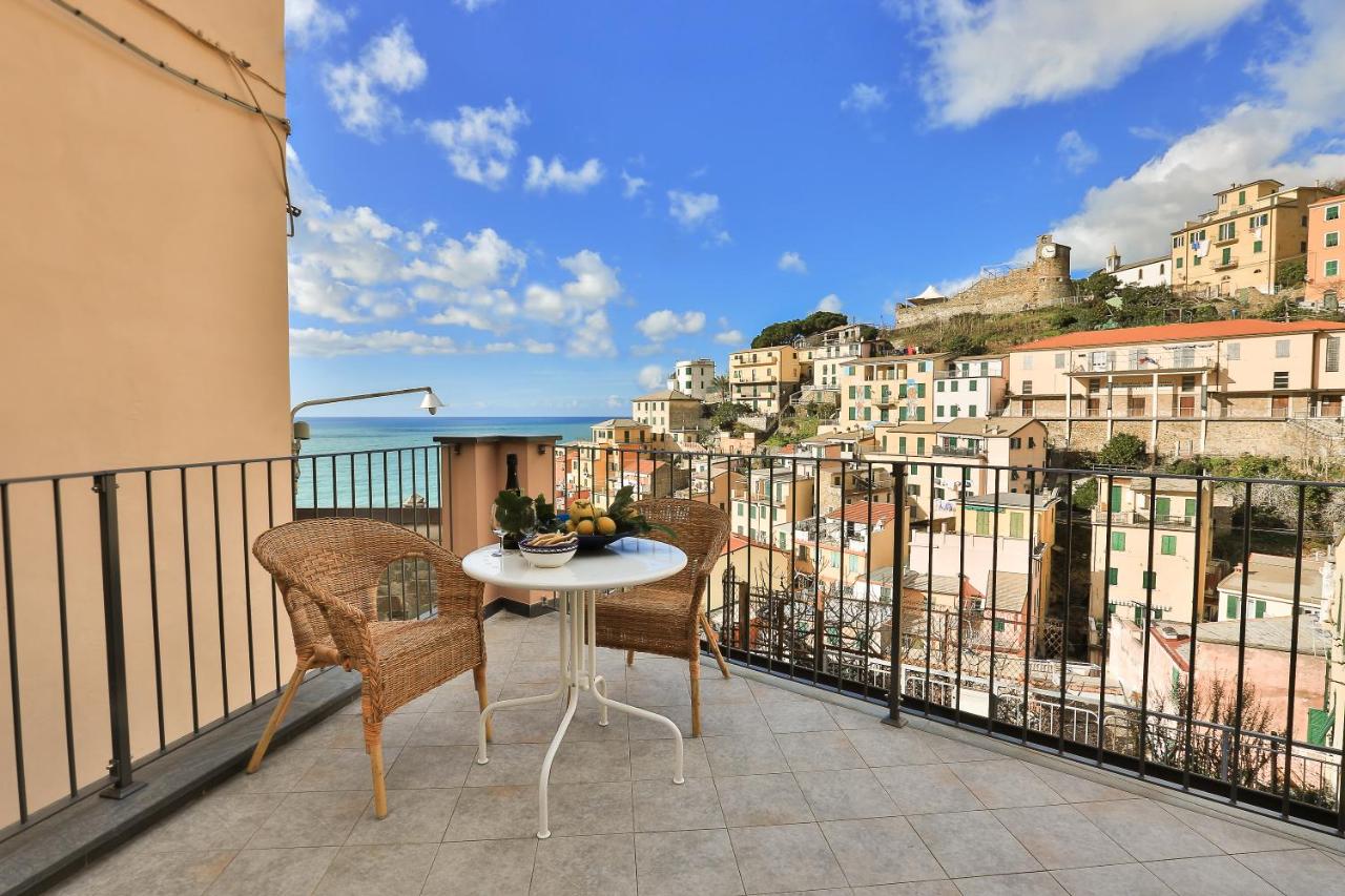 View of Riomaggiore from a terrace