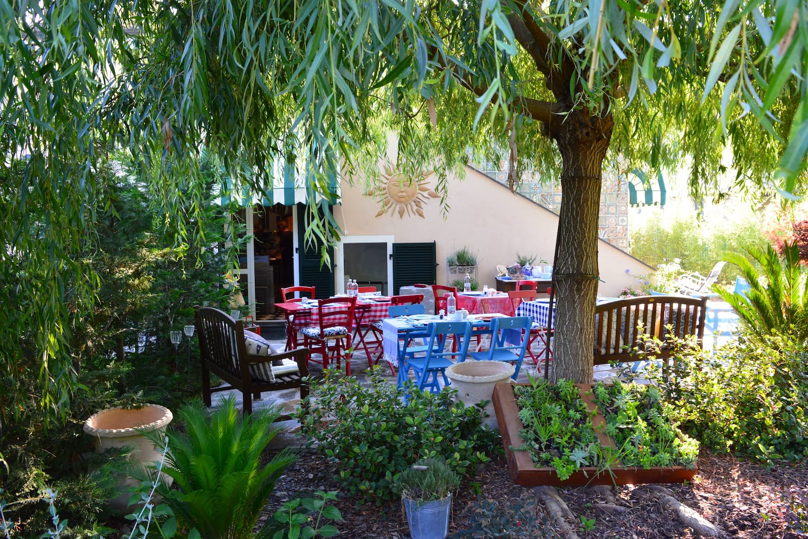 Guesthouse garden in the town of Levanto near the Cinque Terre