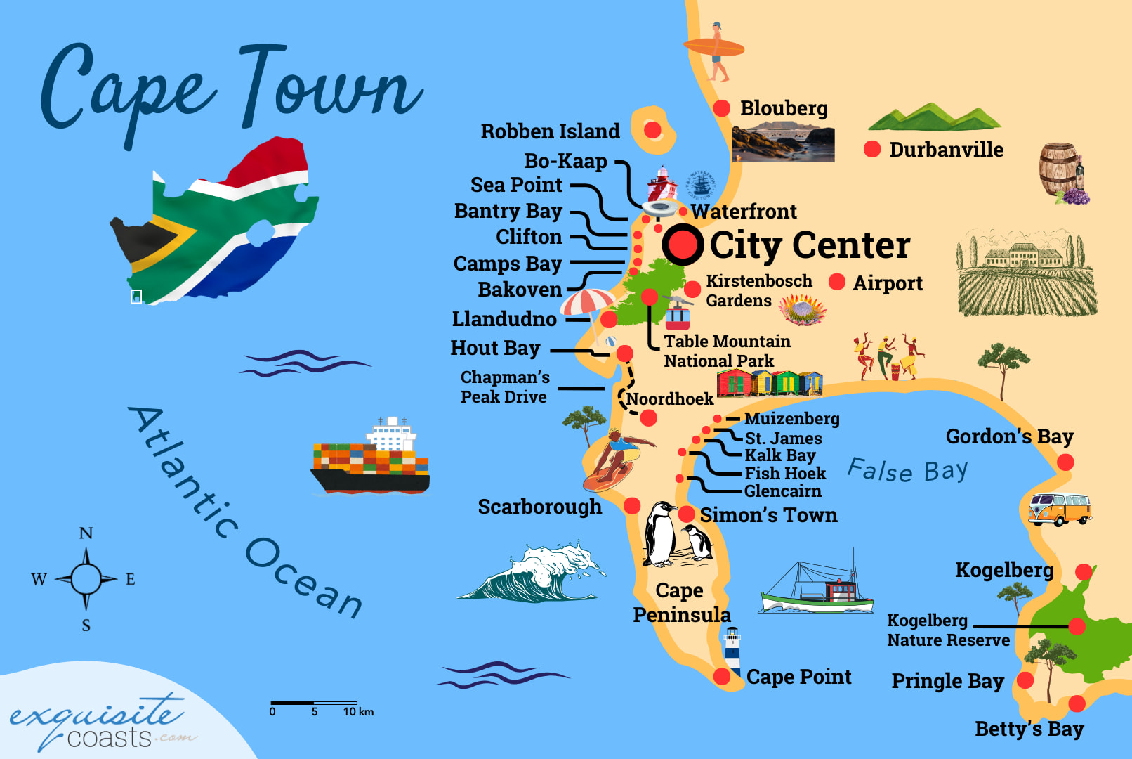 Illustrated Cape Town map