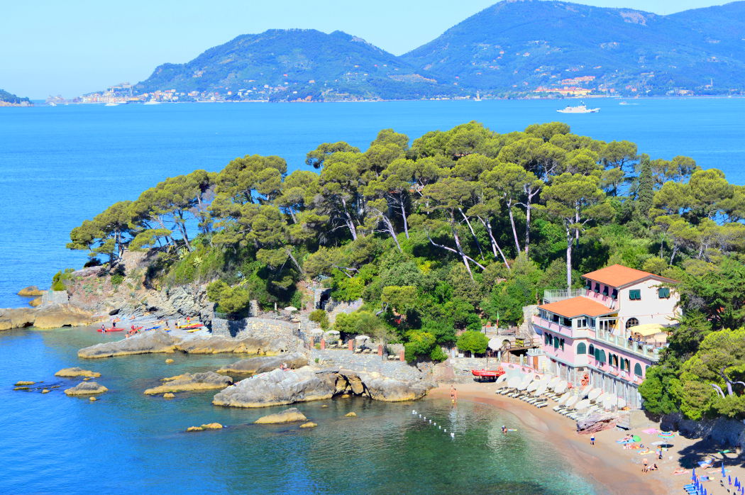 View of the beach in Tellaro, Italy